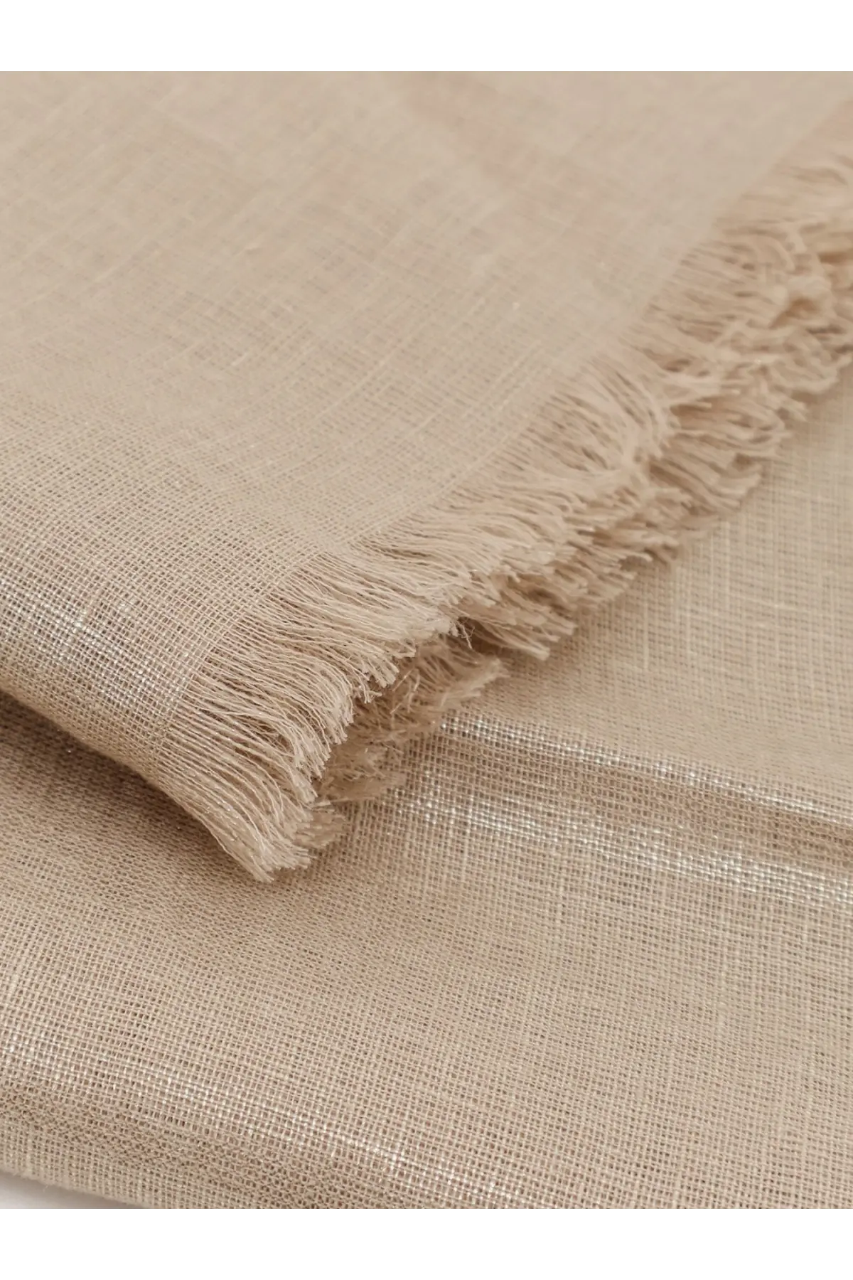 Beige linen scarf with frayed edges from brunello cucinelli women’s linen lurex scarf vanille collection
