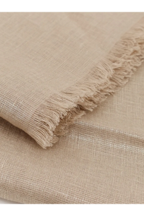 Beige linen scarf with frayed edges from brunello cucinelli women’s linen lurex scarf vanille collection