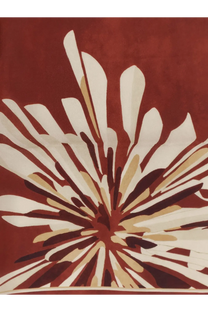 Brunello cucinelli womens silk foulard red with bold cream and burgundy floral pattern on rich red fabric background