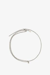 Brunello cucinelli women’s silver necklace featuring a silver-toned double-strand chain with a delicate leaf pendant