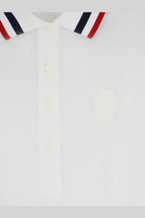 Brunello cucinelli women’s stretch cotton piquet mini dress white with a white polo collar striped red white navy