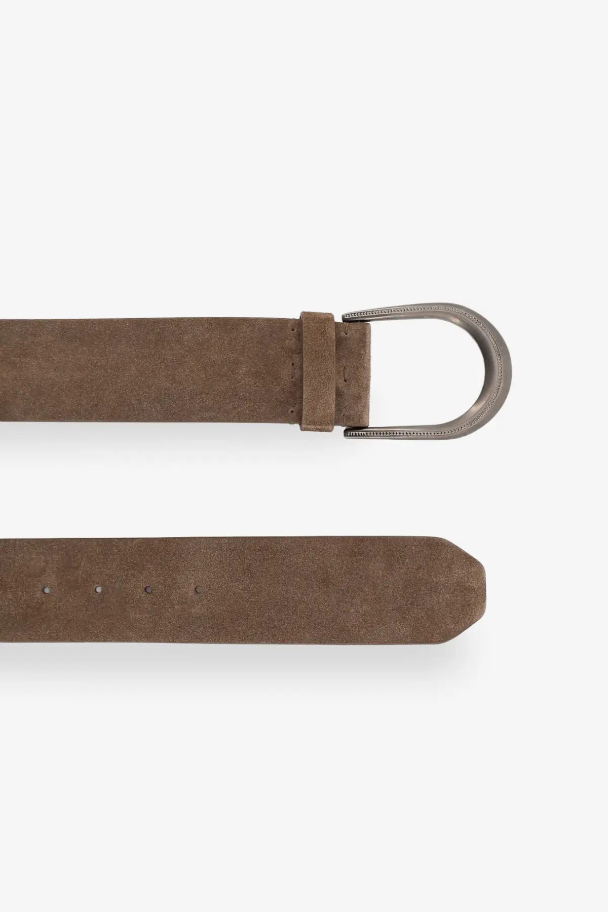 Brunello Cucinelli women’s brown suede belt with matte metal buckle elegant accessory for stylish outfits