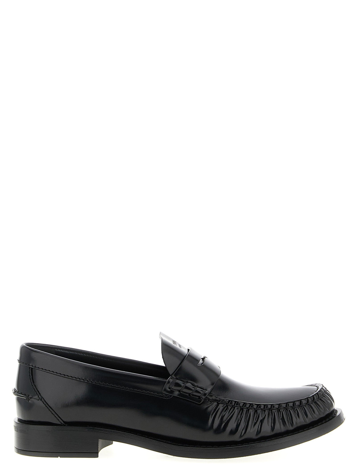 PRADA Brushed Leather Loafers Black