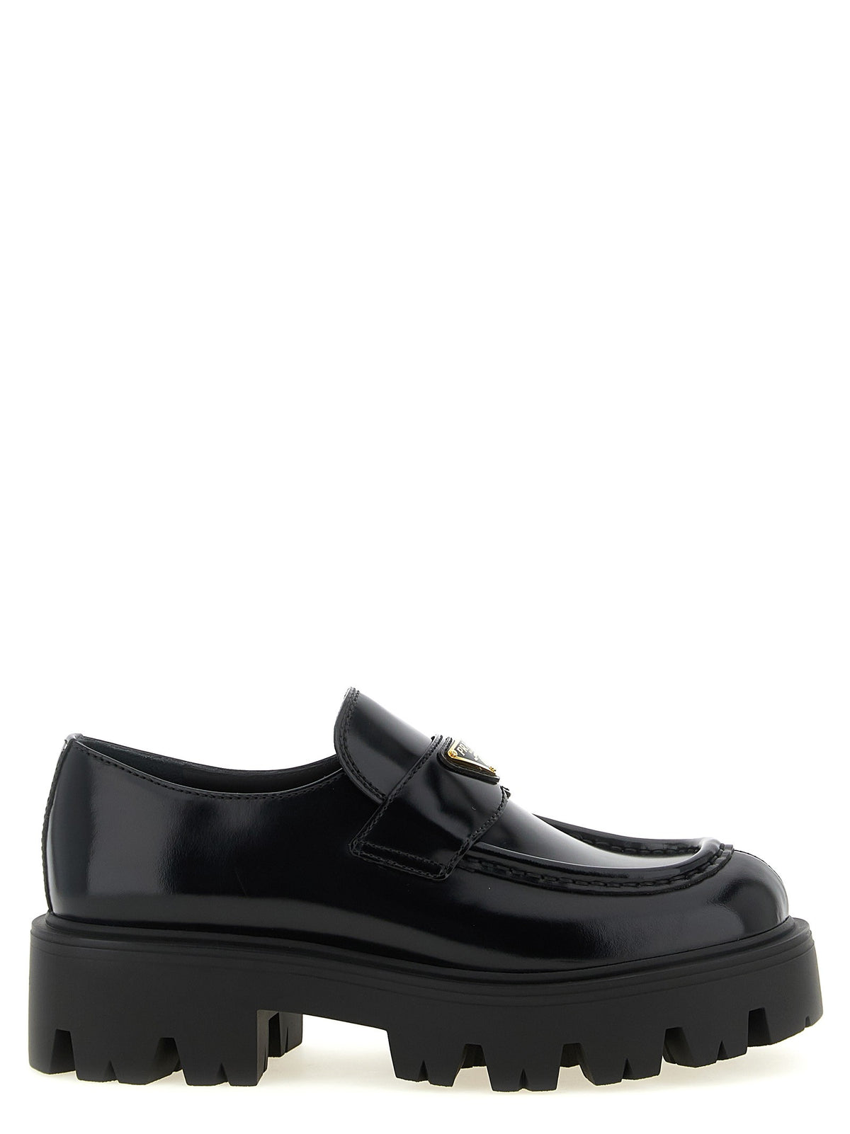 PRADA Brushed Leather Loafers Black