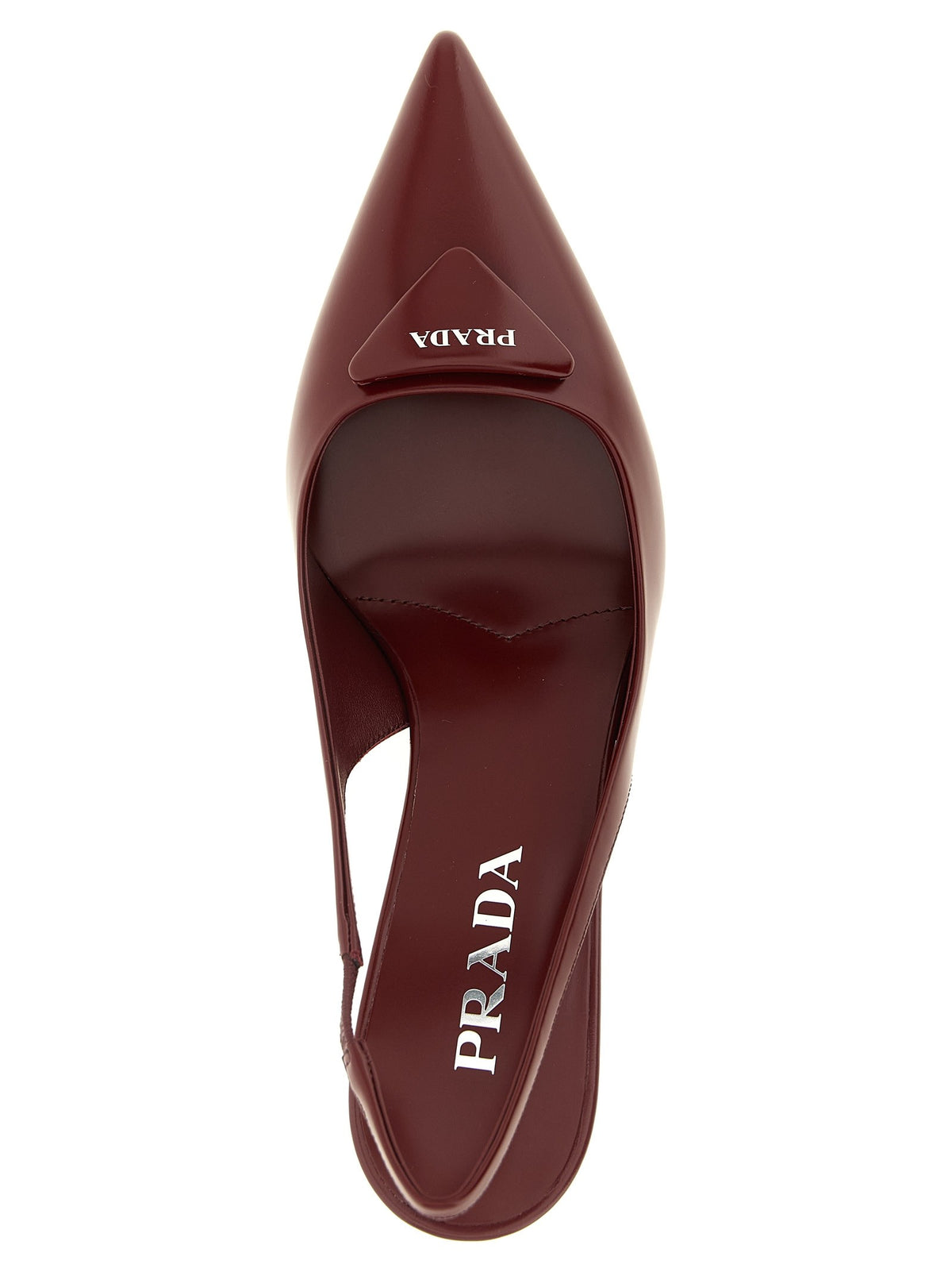 PRADA Brushed Leather Slingback Red
