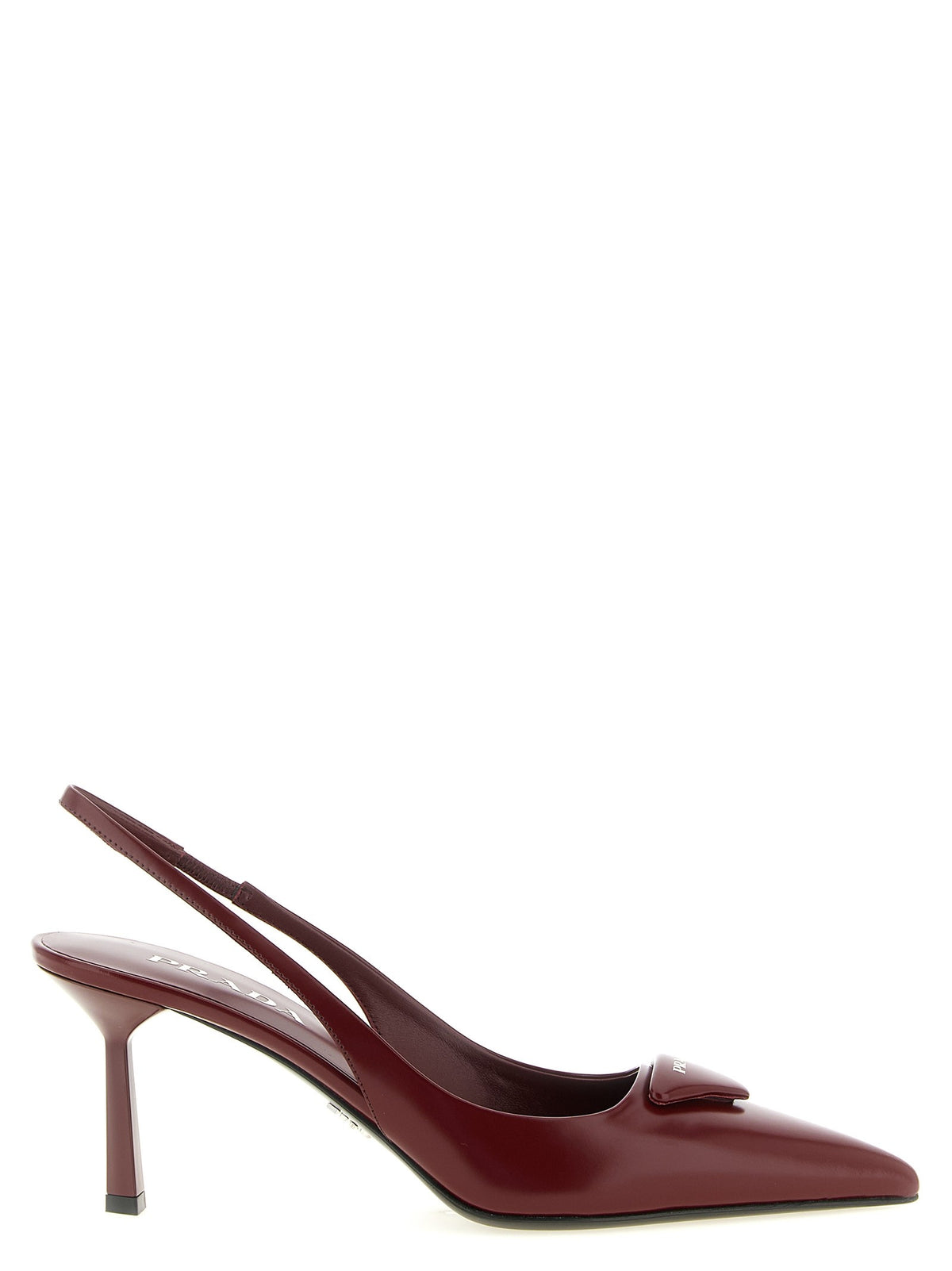 PRADA Brushed Leather Slingback Red