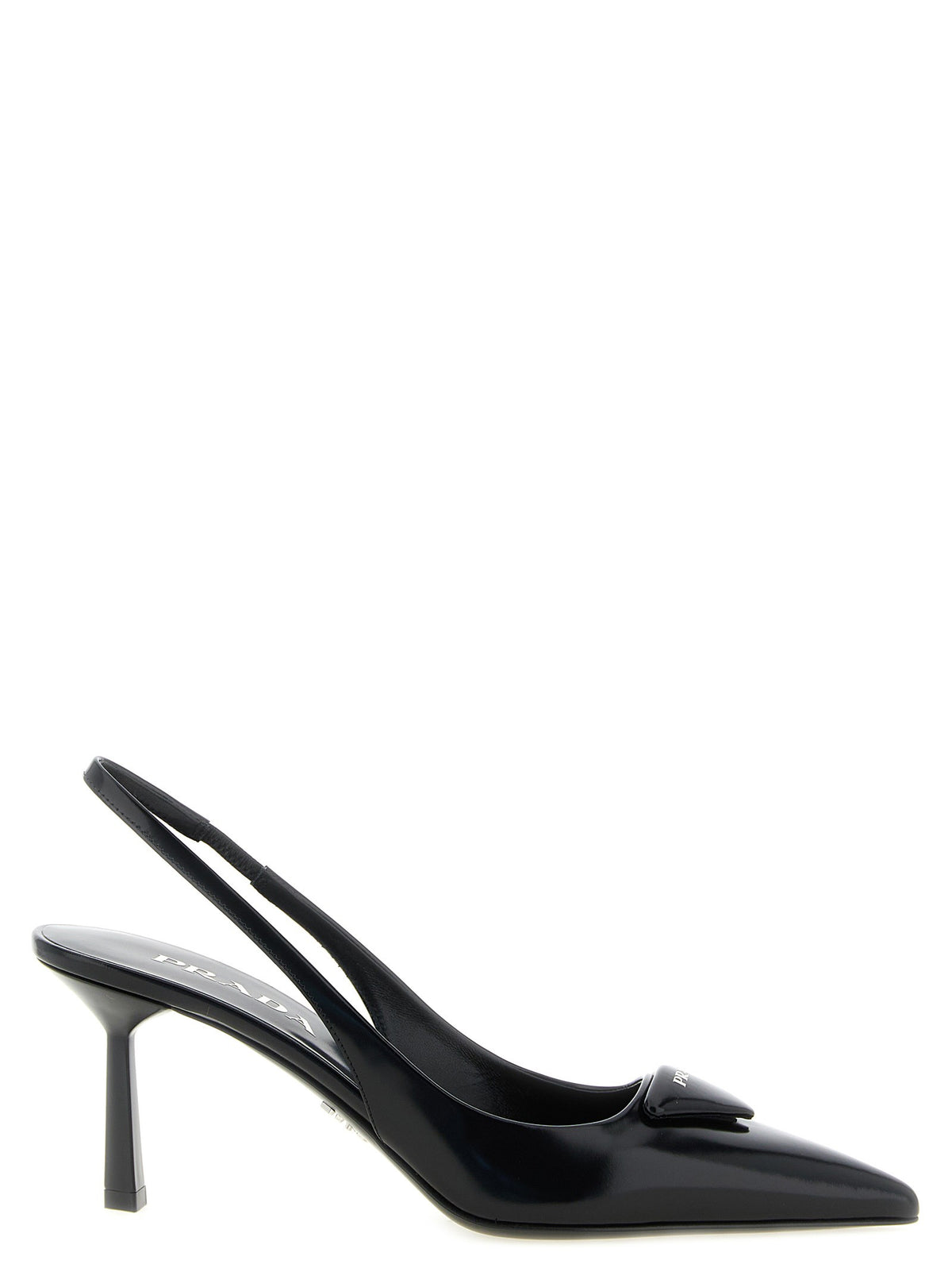 PRADA Brushed Leather Slingback Black