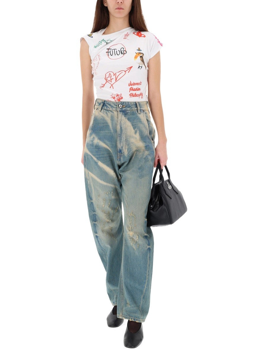 Vivienne Westwood Women's Buckle Back Jeans Blue