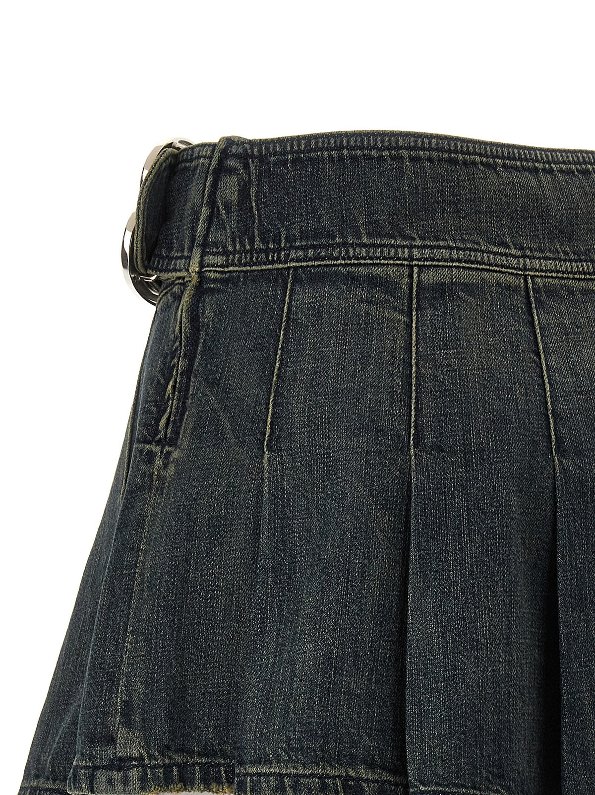 Balenciaga Buckle Pleated Skirt Blue