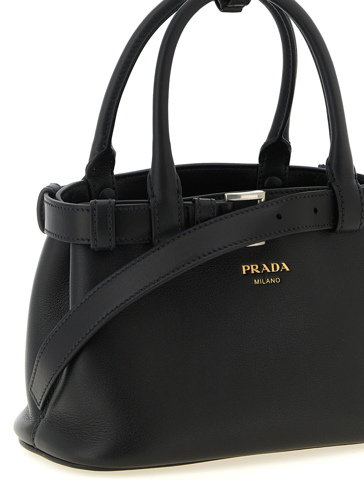 PRADA Buckle Small Handbag Black