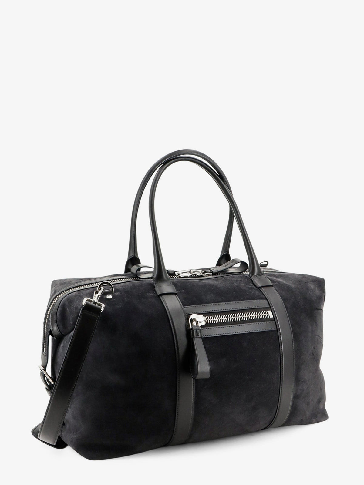 Tom Ford Men's Buckley Holdall Suede Travel Bag Grey