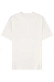 Burberry men’s white cotton t-shirt with relaxed fit and simple crew neckline