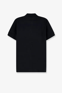 Burberry men’s black cotton polo shirt with short sleeves classic collar and minimalist design