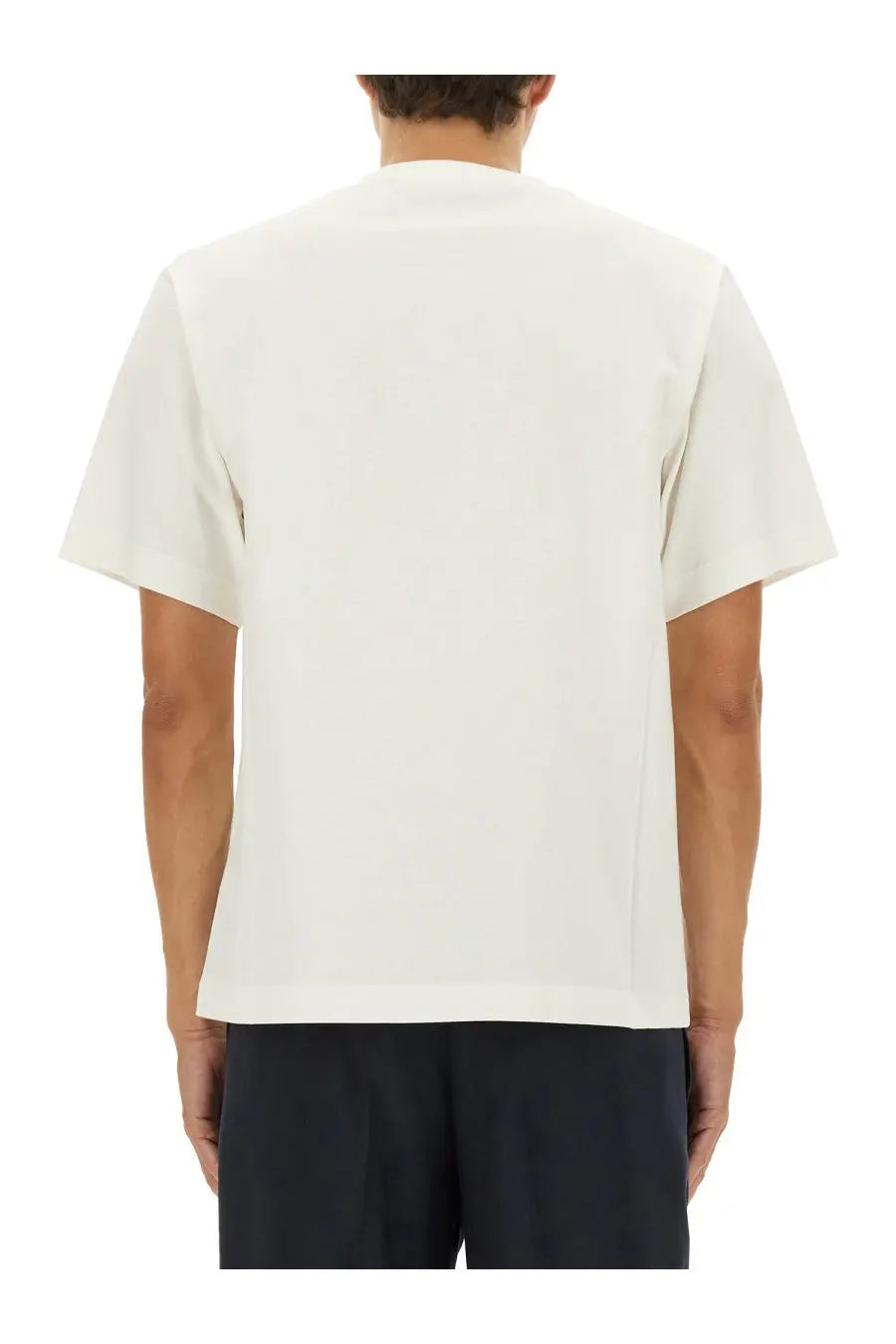 Burberry men’s gothic shirt white off-white minimalist short-sleeved t-shirt with crew neckline and subtle seam detailing