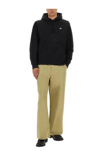 Burberry men’s black hoodie made of soft cotton with a small embroidered logo on the chest for casual wear