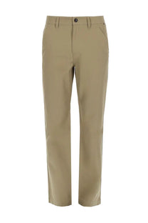 Burberry men’s pantalone arthur beige khaki straight-leg chino pants with button closure and subtle stitching details