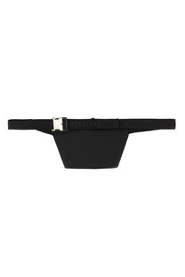Burberry men’s pouch orkney black black nylon fanny pack with silver buckle and summit embossed on strap