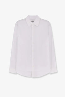 Burberry men’s Sam organic cotton shirt white with classic collar long sleeves smooth lightweight fabric
