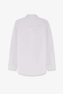 Burberry men’s sam organic cotton shirt white long-sleeved with classic collar and neatly folded cuffs