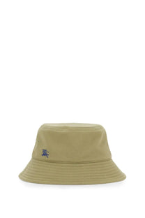 Beige Burberry unisex baseball cap with a small blue embroidered logo on the front made of soft fabric