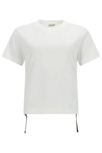Burberry women’s festival shirt white featuring a subtle chest logo and drawstrings at the hem in cotton material
