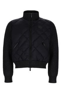 Burberry women’s Kelsley jacket black black quilted puffer jacket with ribbed knit sleeves collar and zipper closure