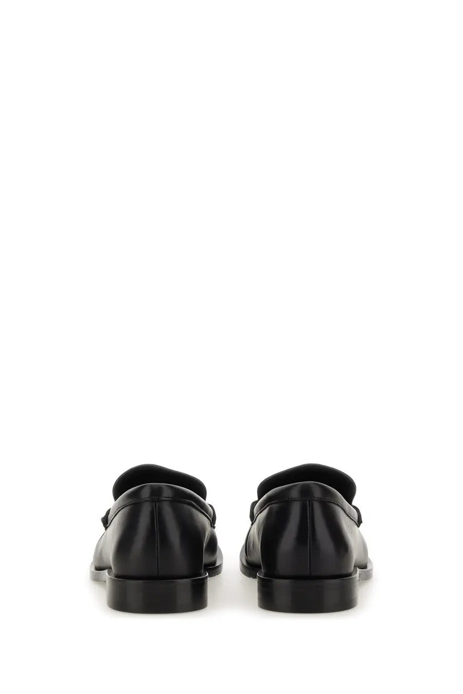 Burberry women’s moccasin cadet black leather loafers with sleek minimalist design and subtle stitching details