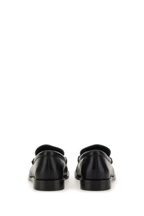 Burberry women’s moccasin cadet black leather loafers with sleek minimalist design and subtle stitching details