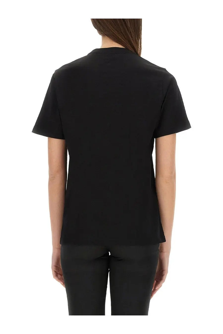 Burberry women’s black short-sleeved t-shirt with simple crew neck design in soft cotton material