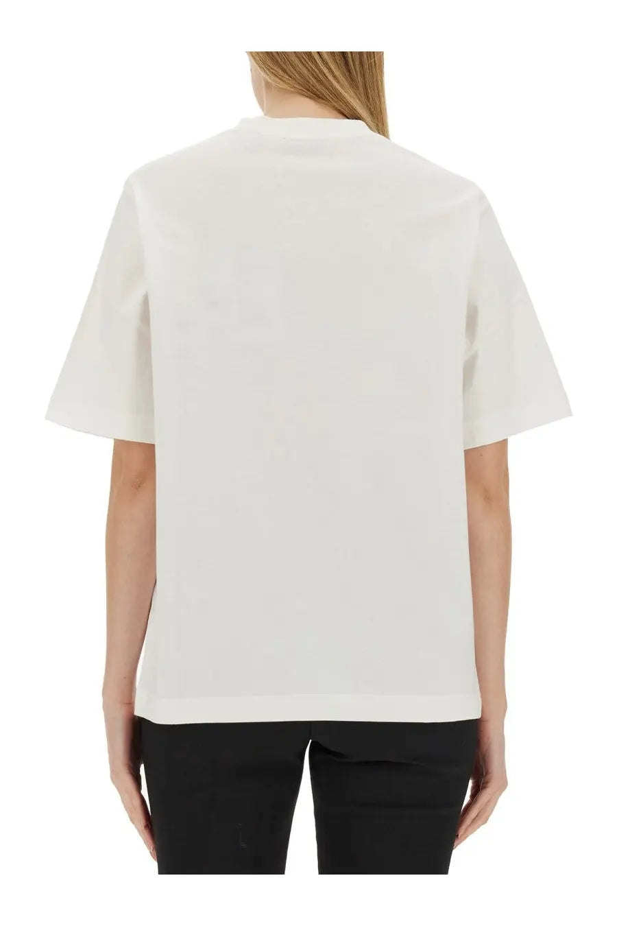 Burberry women’s white oversized short-sleeved t-shirt with a relaxed fit and minimalist design