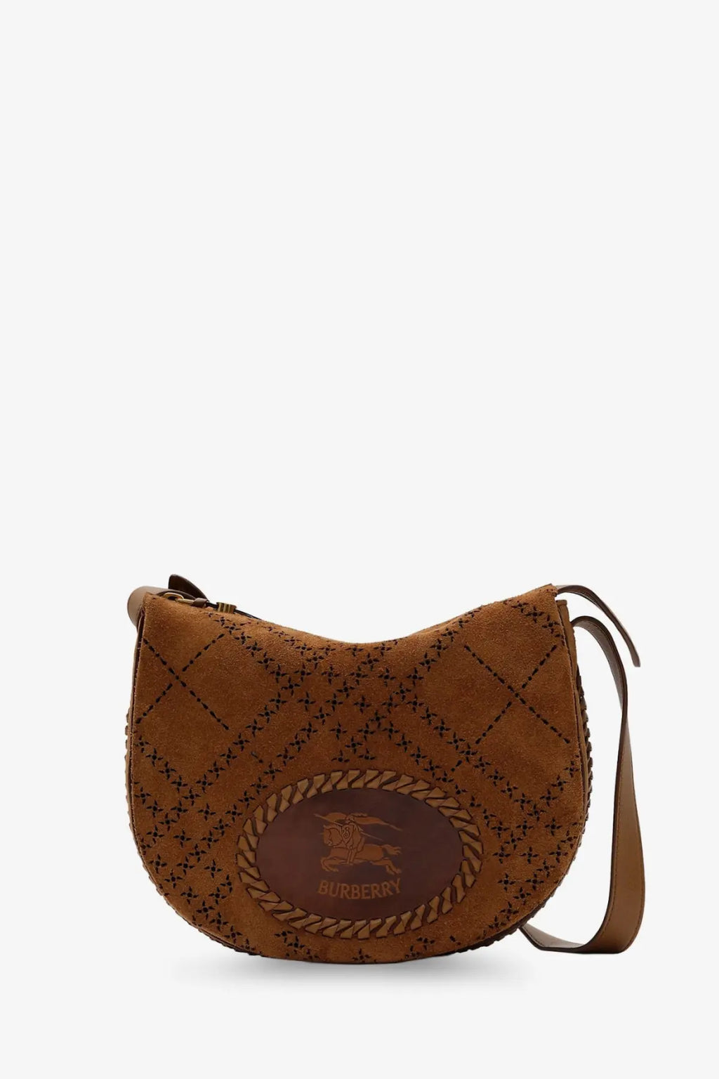 Burberry Women's Tavistock Suede Crossbody Bag Brown