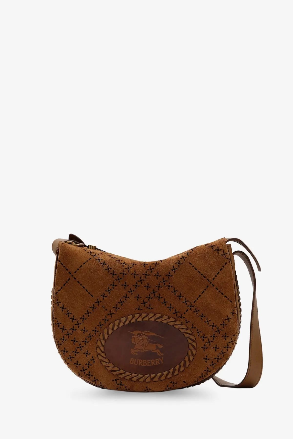 Burberry Women's Tavistock Suede Crossbody Bag Brown