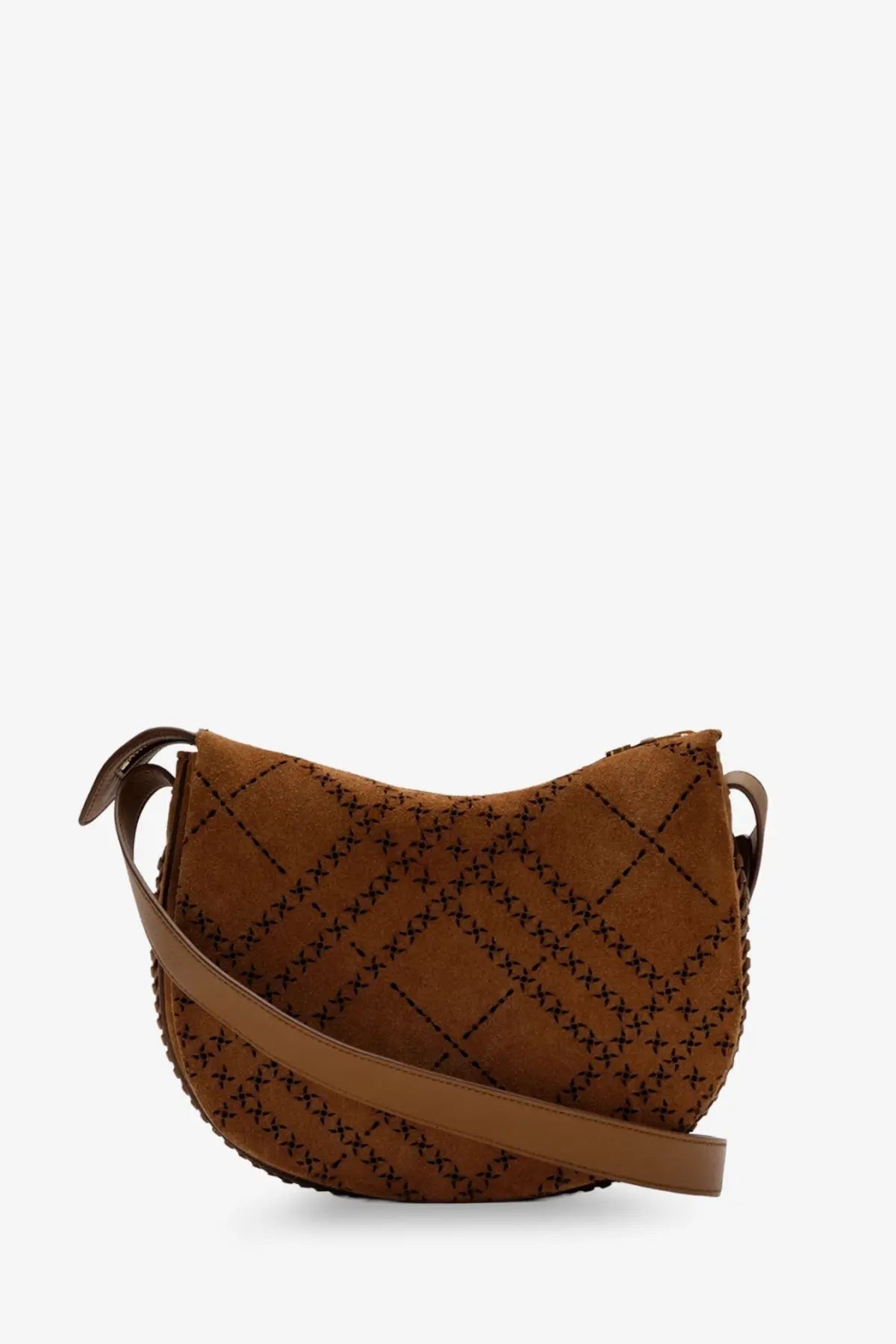Burberry Women's Tavistock Suede Crossbody Bag Brown