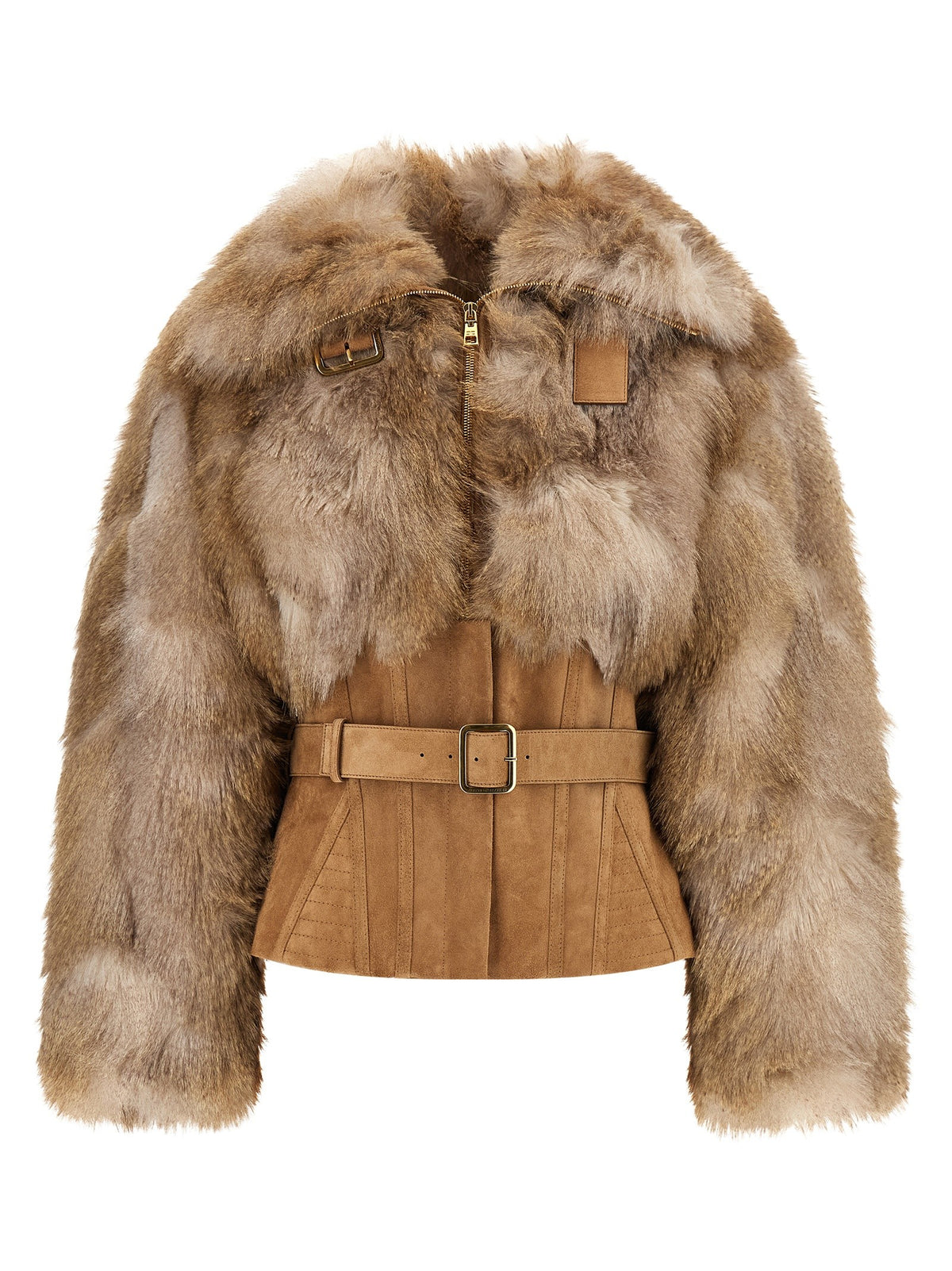 Elisabetta Franchi Bustier and Belted Jacket Brown