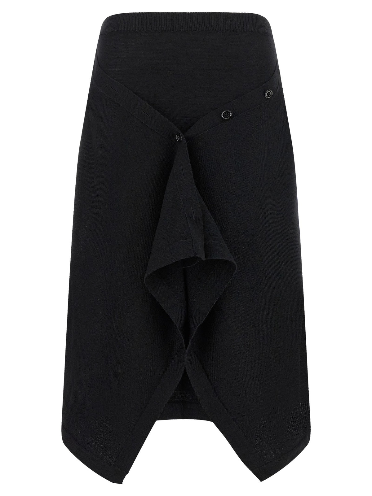 Lemaire Button Asymmetrical Skirt Black