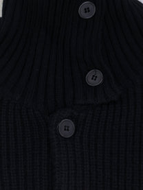 Tonywack Men's Button up Ribbed Wool and Cotton Cardigan Black, view 3