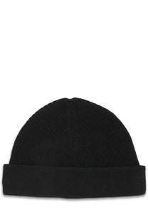 C.P. Company men’s berretto con black ribbed knit beanie with folded cuff made from soft fabric