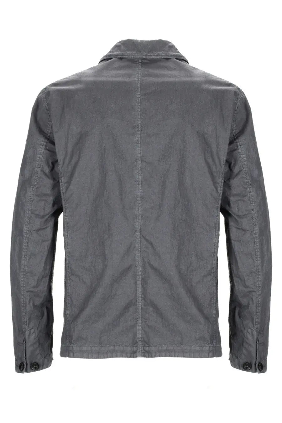 Dark gray cotton c.p. company men’s blazer fili grey with classic collar and buttoned cuffs