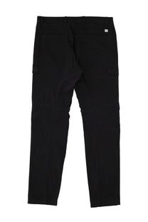 C.p. company men’s black cargo pants with a sleek straight-leg cut made from durable fabric