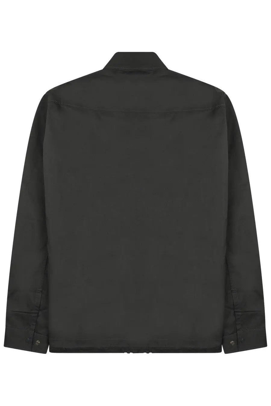 Black cotton giacca metropolis overshirt by cp company with stand-up collar and buttoned cuffs in grey