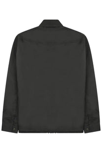 Black cotton giacca metropolis overshirt by cp company with stand-up collar and buttoned cuffs in grey