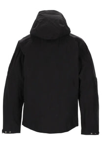 C.P. Company men’s giacca pro tek black hooded jacket with sleek minimalist design and silver-toned snap buttons