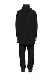 C.P. Company men’s hooded parka black with sleek minimalist design and long sleeves in a hooded coat style