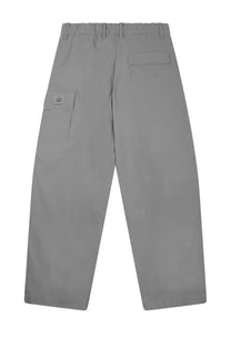 Cp company men’s pantalone metropolis cargo grey pants with relaxed fit multiple pockets and brand patch on thigh