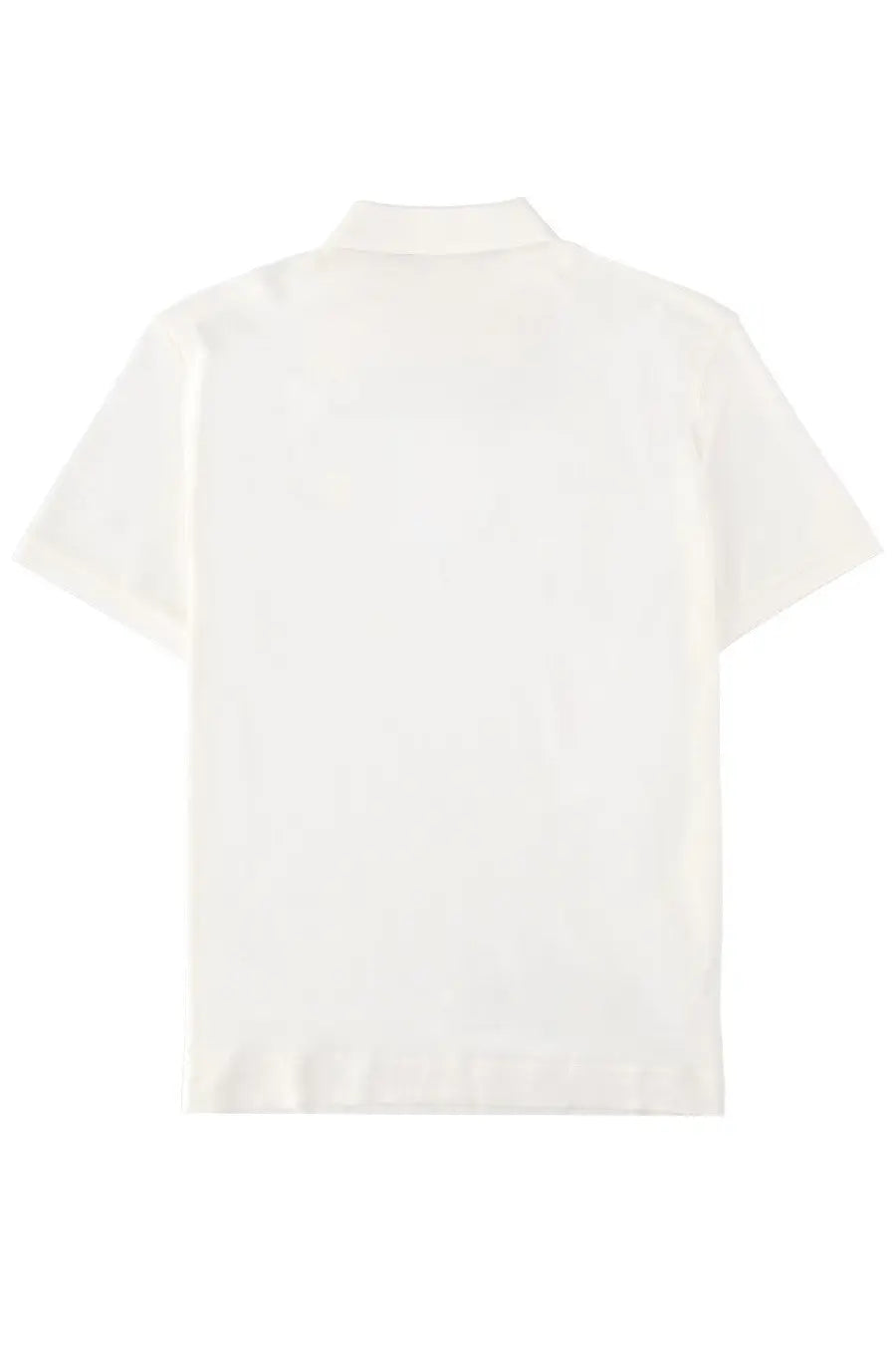 C.P. Company men’s polo white short-sleeved collared shirt with a clean minimalist design for casual wear
