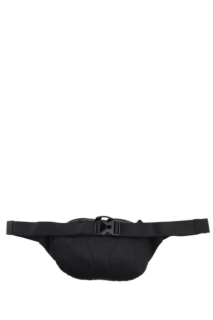 C.P. Company men’s pouch nylon black textured quilted fanny pack with black plastic buckle for casual use