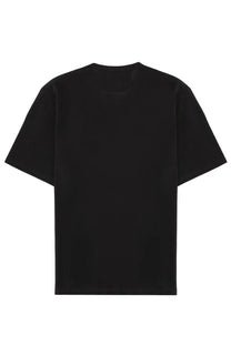 C.P. Company men’s black short-sleeved shirt with crew neck and minimalist design in soft cotton material
