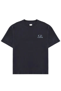 Black c.p. company men’s blue shirt made from lightweight cotton featuring a classic casual fit