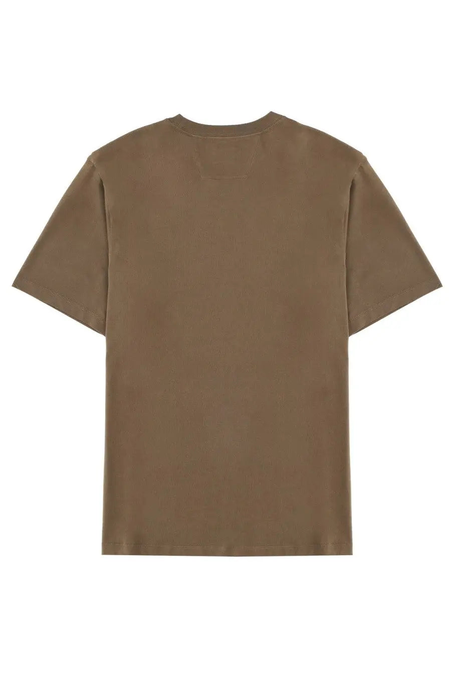 C.P. Company men’s brown short-sleeved t-shirt with a plain muted crew neck design