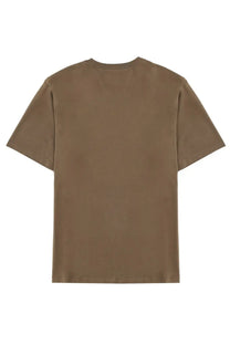 C.P. Company men’s brown short-sleeved t-shirt with a plain muted crew neck design